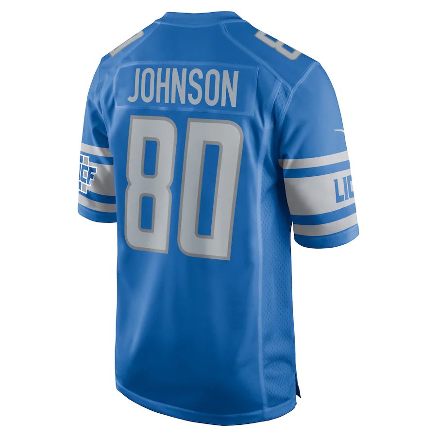 D.Lions #80 Josh Johnson Blue Player Game Jersey Stitched American Football Jerseys - Main View
