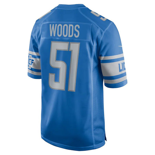 D.Lions #51 Josh Woods Blue Player Game Jersey Stitched American Football Jerseys - Main View