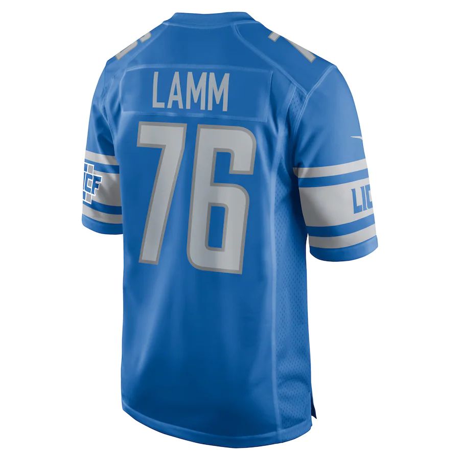 D.Lions #76 Kendall Lamm Blue Player Game Jersey Stitched American Football Jerseys - Main View