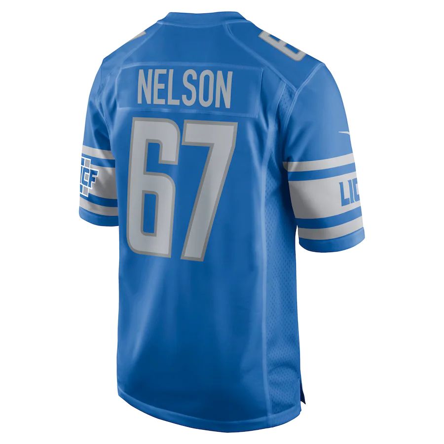 D.Lions #67 Matt Nelson Blue Game Jersey Stitched American Football Jerseys - Main View