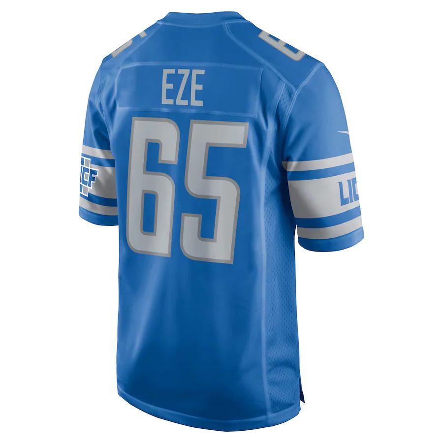 D.Lions #65 Obinna Eze Blue Player Game Jersey Stitched American Football Jerseys - Main View
