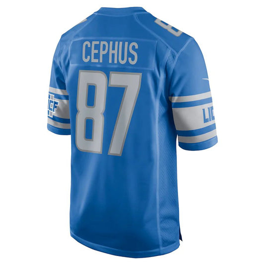 D.Lions #87 Quintez Cephus Blue Game Jersey Stitched American Football Jerseys - Main View