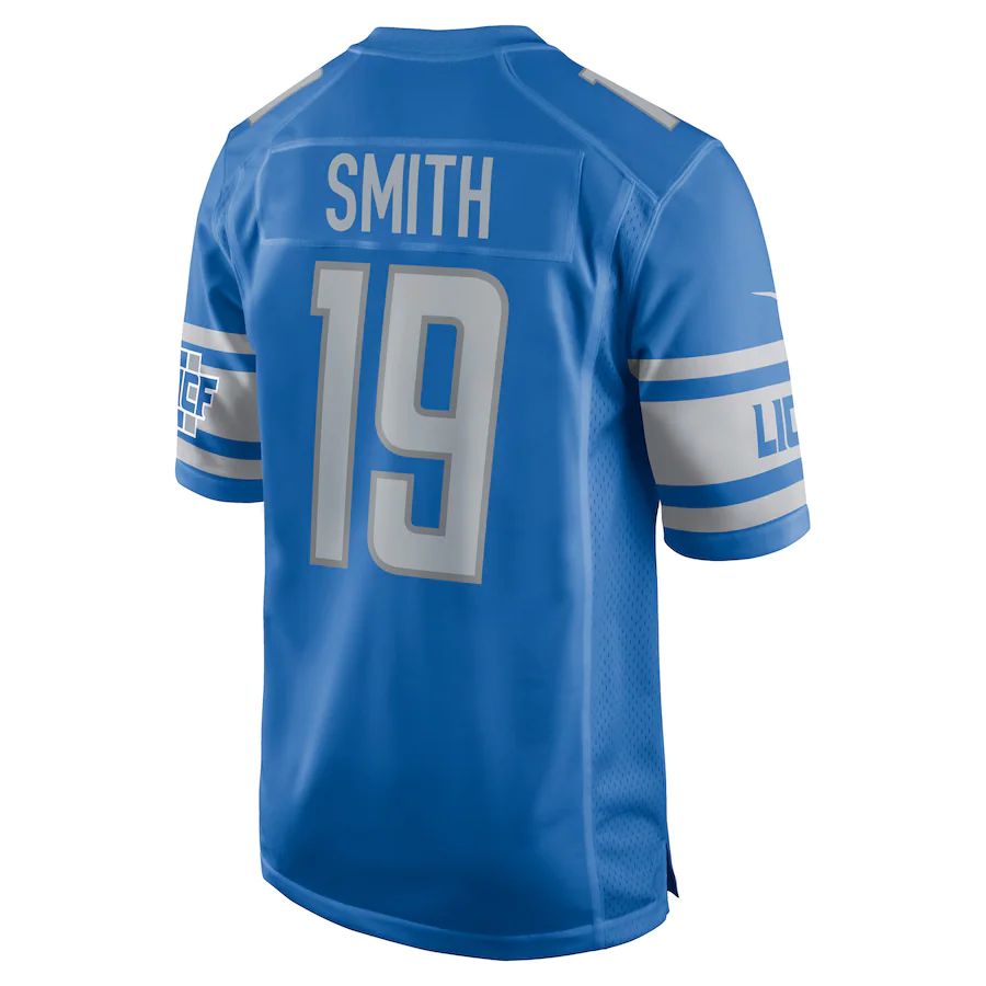 D.Lions #19 Saivion Smith Blue Player Game Jersey Stitched American Football Jerseys - Main View