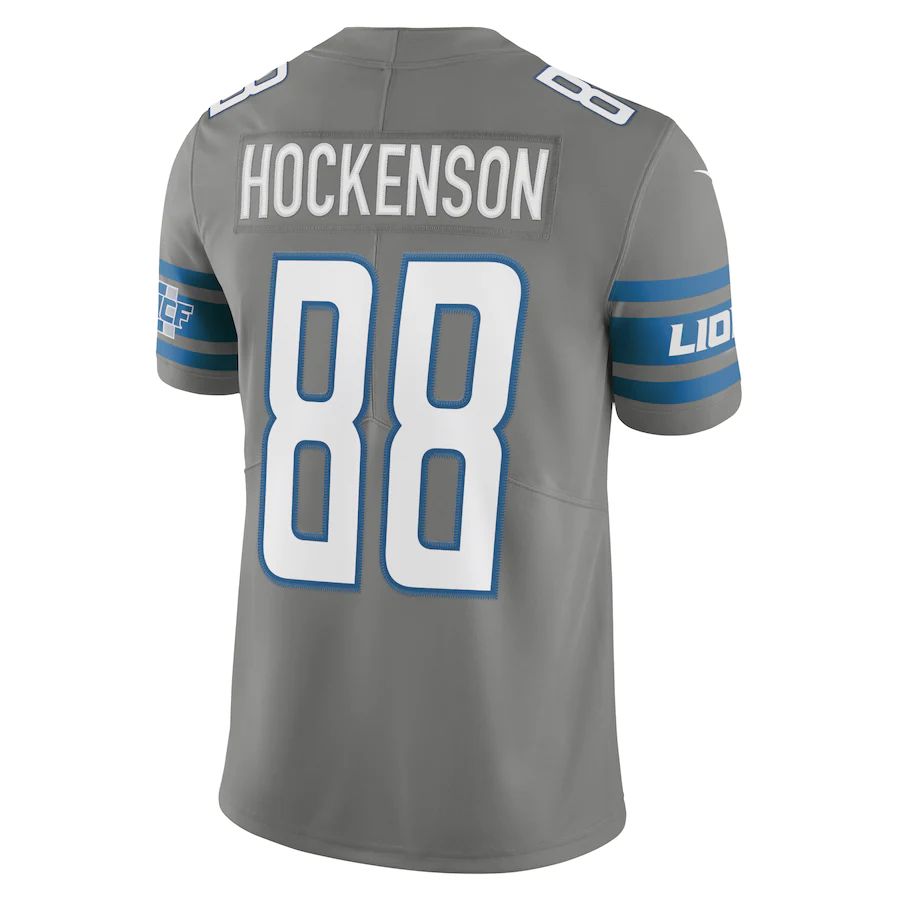 D.Lions #88 T.J. Hockenson Steel Vapor Limited Jersey Stitched American Football Jerseys - Main View