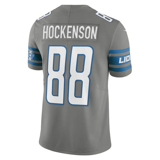 D.Lions #88 T.J. Hockenson Steel Vapor Limited Jersey Stitched American Football Jerseys - Main View