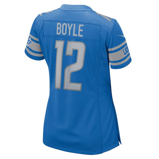 D.Lions #12 Tim Boyle Blue Game Player Jersey Stitched American Football Jerseys - Main View