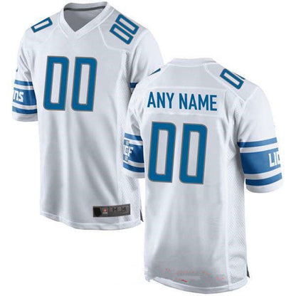 Custom D.Lions White Game Jersey Stitched American Football Jerseys - Main View