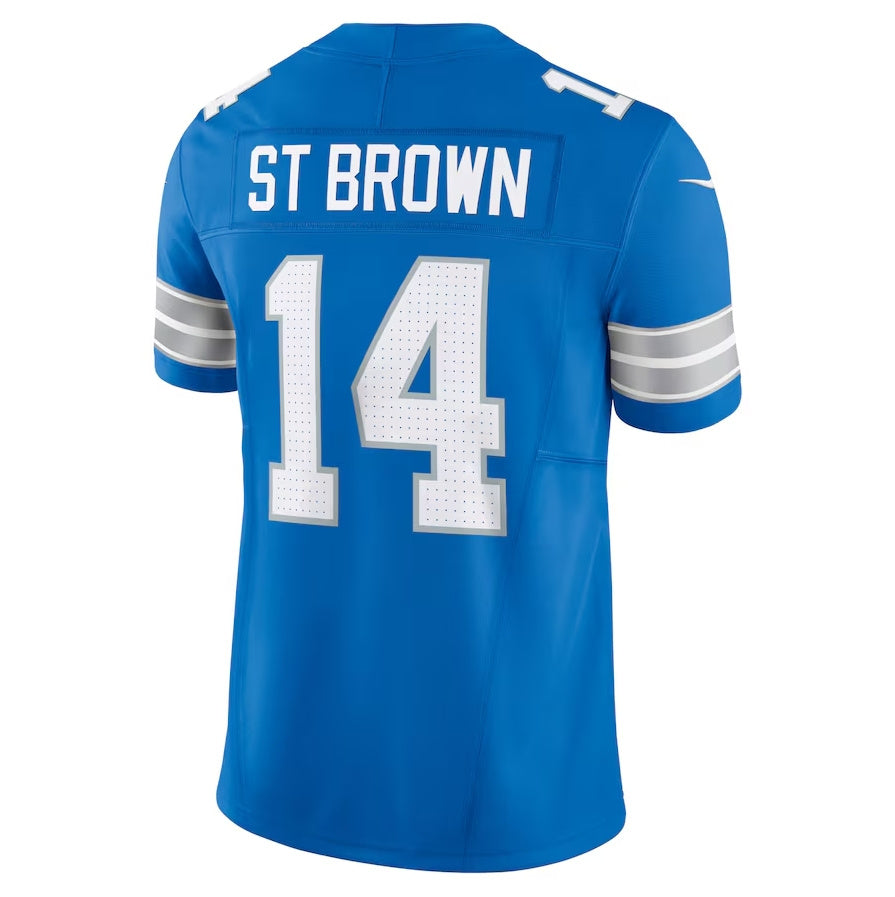 D.Lions #14 Amon-Ra St. Brown Vapor F.U.S.E. Limited Jersey - Blue American Football Jerseys - Main View