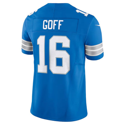 D.Lions #16 Jared Goff Vapor F.U.S.E. Limited Jersey - Blue American Football Jerseys - Main View