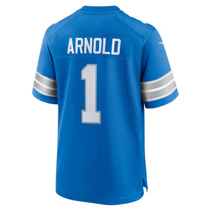 D.Lions #1 Terrion Arnold 2024 Draft First Round Pick Player Game Jersey - Blue American Football Jerseys - Main View