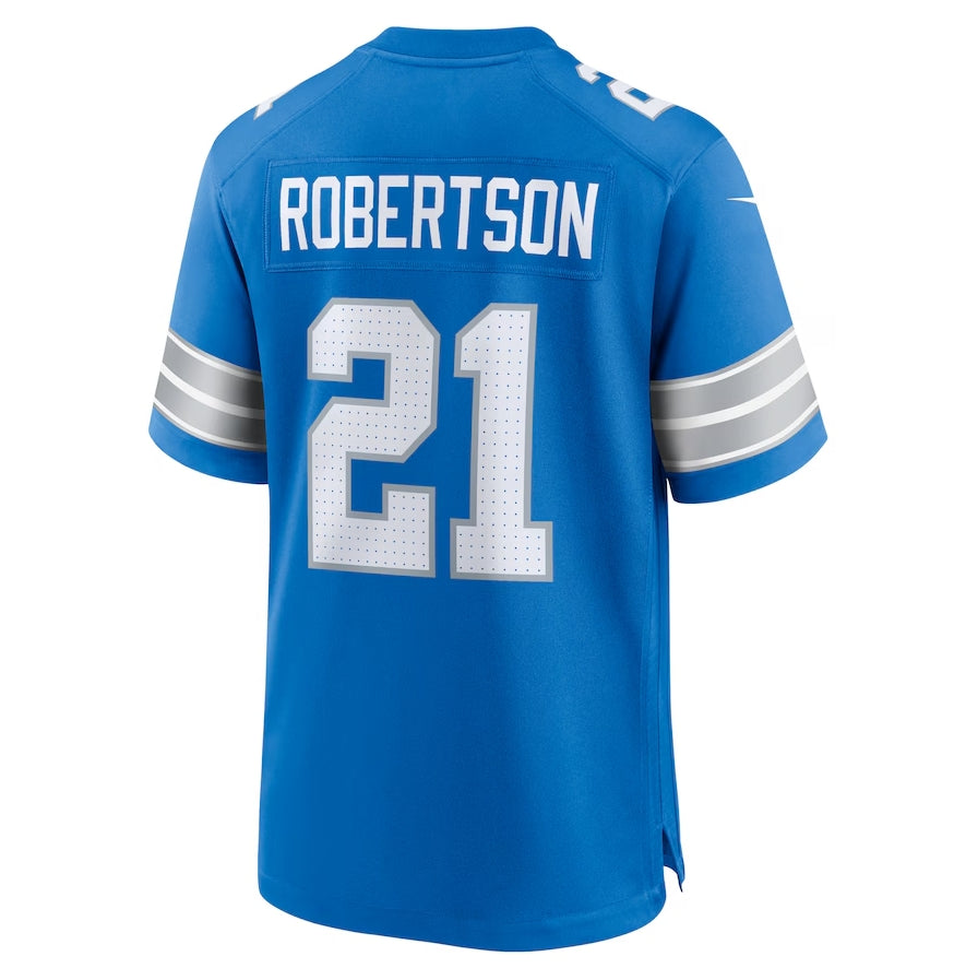 D.Lions #21 Amik Robertson Game Jersey - Blue American Football Jerseys - Main View