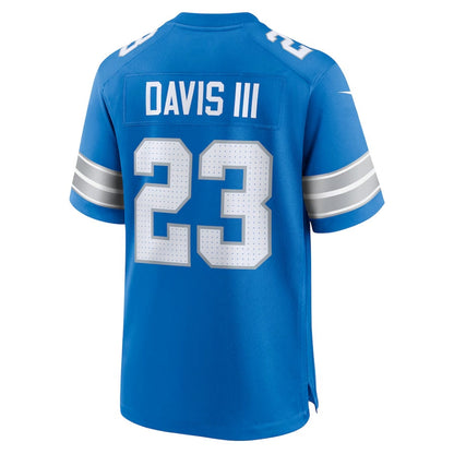 D.Lions #23 Carlton Davis III Game Jersey - Blue American Football Jerseys - Main View