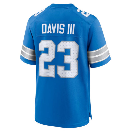 D.Lions #23 Carlton Davis III Game Jersey - Blue American Football Jerseys - Main View