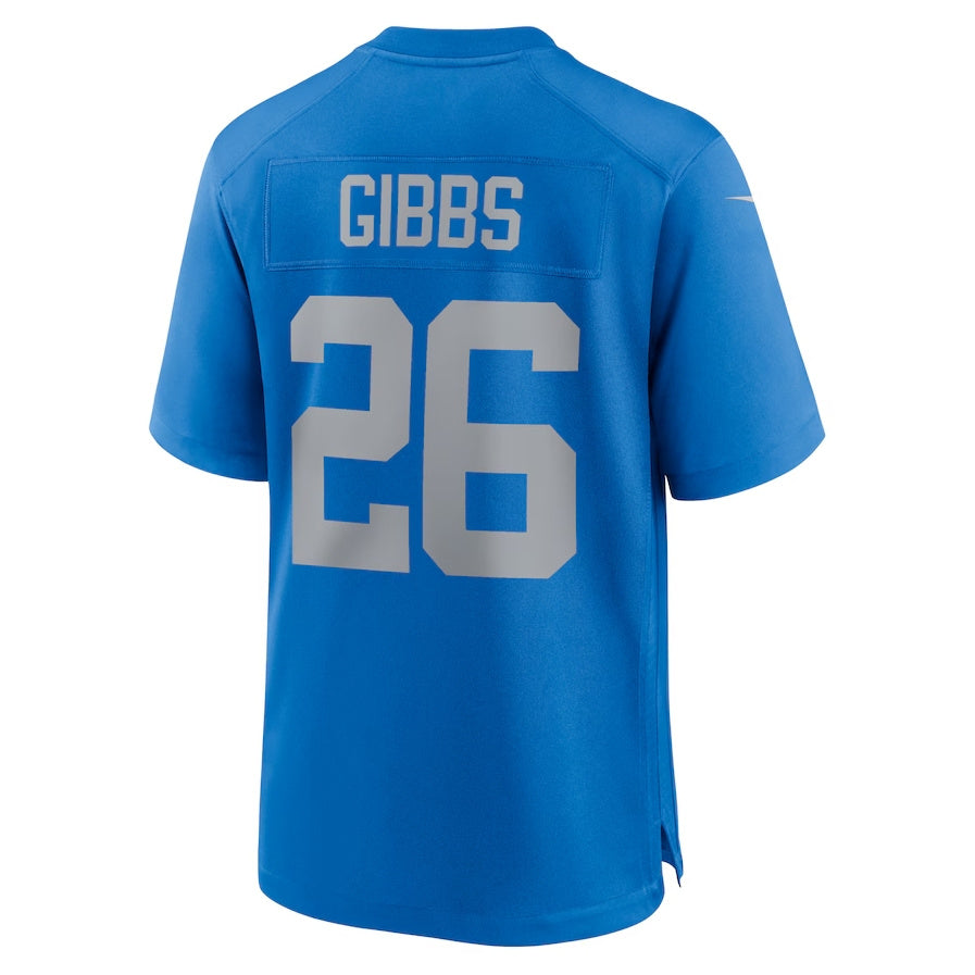 D.Lions #26 Jahmyr Gibbs Blue Alternate Game Stitched American Football Jerseys - Main View