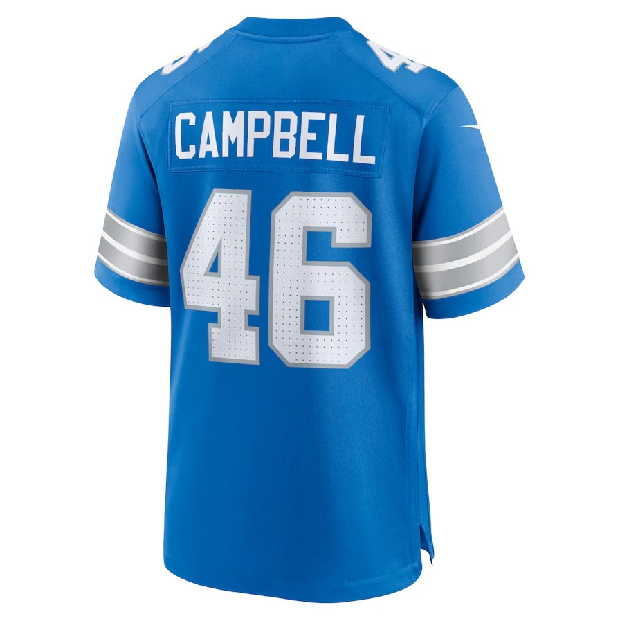 D.Lions #46 Jack Campbell Game Jersey - Blue American Football Jerseys - Main View