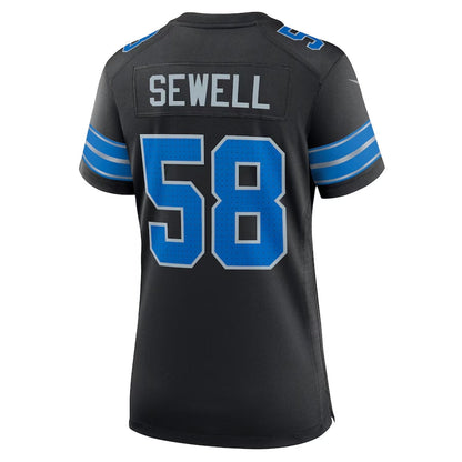 D.Lions #58 Penei Sewell Alternate Game Jersey - Black American Football Jerseys - Main View