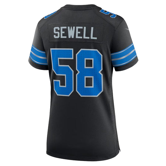 D.Lions #58 Penei Sewell Alternate Game Jersey - Black American Football Jerseys - Main View