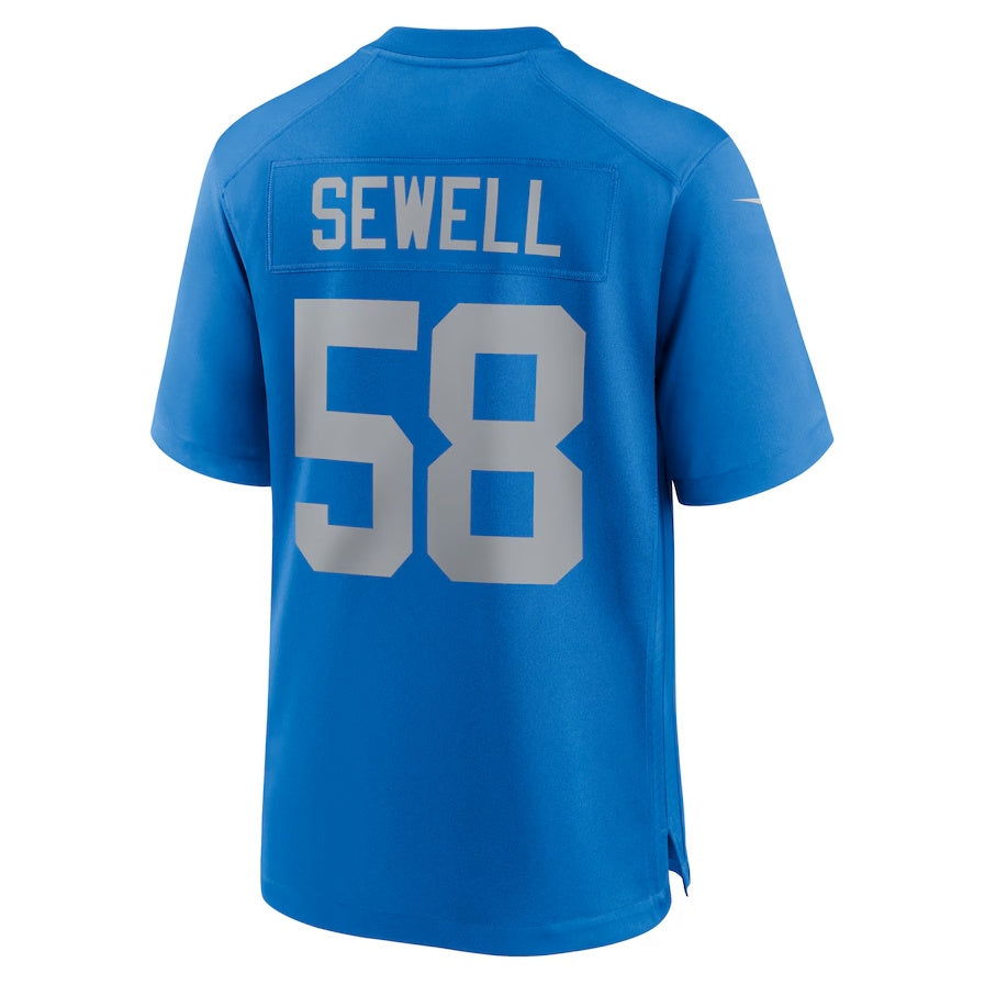 D.Lions #58 Penei Sewell Blue Alternate Game Stitched American Football Jerseys - Main View
