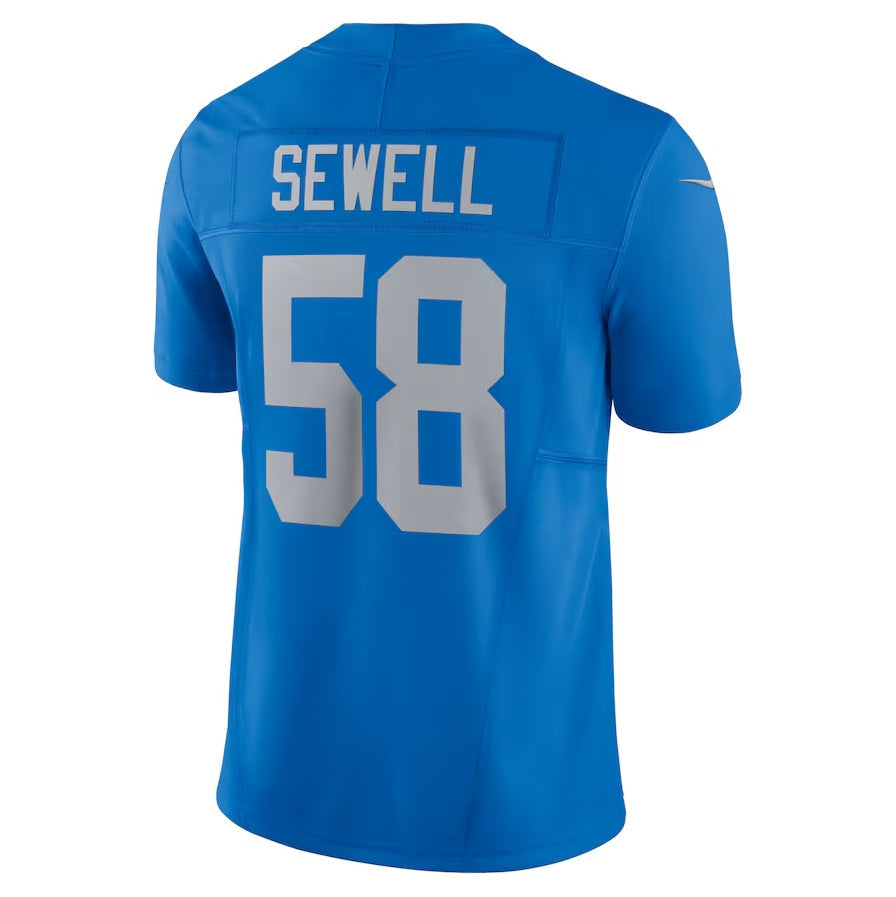 D.Lions #58 Penei Sewell Blue Vapor F.U.S.E. Alternate Limited Stitched American Football Jerseys - Main View