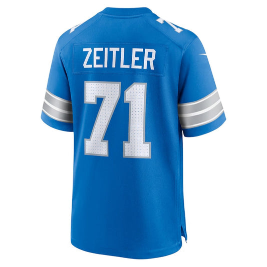 D.Lions #71 Kevin Zeitler Game Jersey - Blue American Football Jerseys - Main View