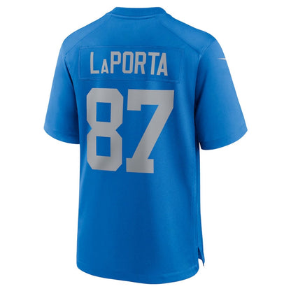 D.Lions #87 Sam LaPorta Blue Alternate Game Stitched American Football Jerseys - Main View