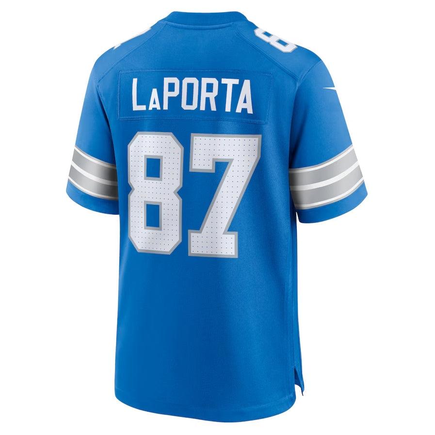D.Lions #87 Sam LaPorta Game Jersey - Blue American Football Jerseys - Main View
