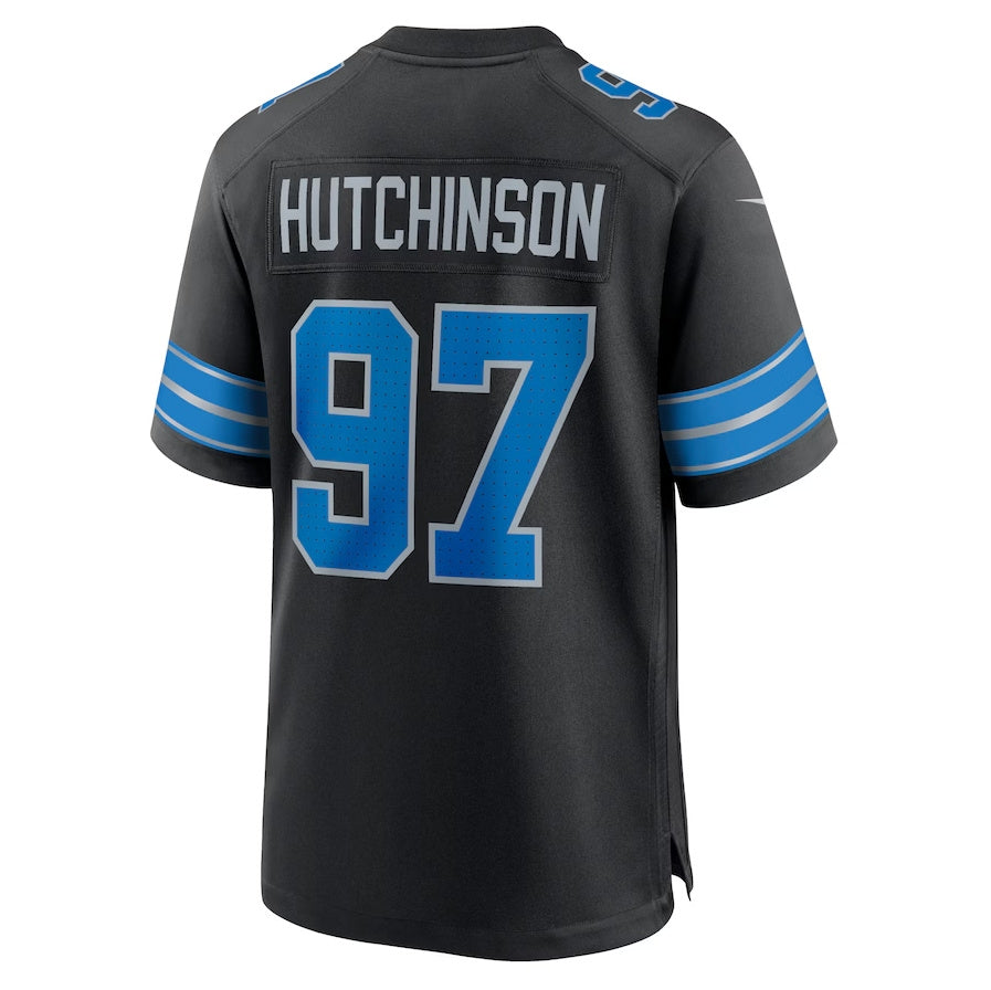 D.Lions #97 Aidan Hutchinson 2nd Alternate Game Jersey - Black American Football Jerseys - Main View