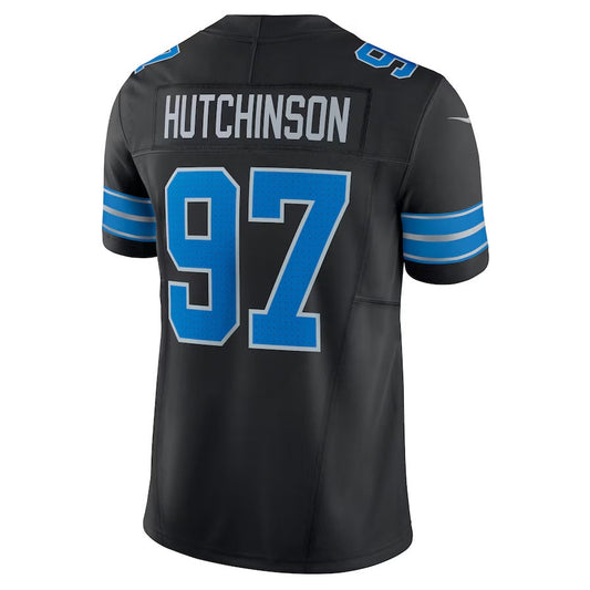 D.Lions #97 Aidan Hutchinson 2nd Alternate Vapor F.U.S.E. Limited Jersey - Black American Football Jerseys - Main View