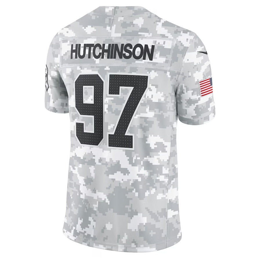 D.Lions #97 Aidan Hutchinson Arctic Camo 2024 Salute to Service Limited Stitched American Football Jerseys - Main View
