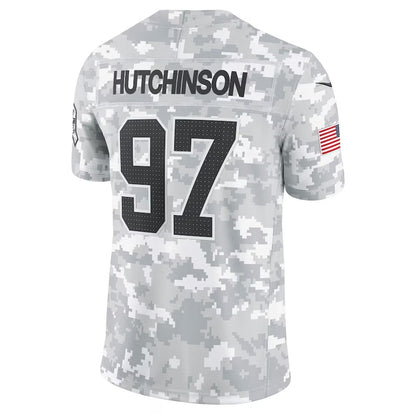 D.Lions #97 Aidan Hutchinson Arctic Camo 2024 Salute to Service Limited Stitched American Football Jerseys - Main View