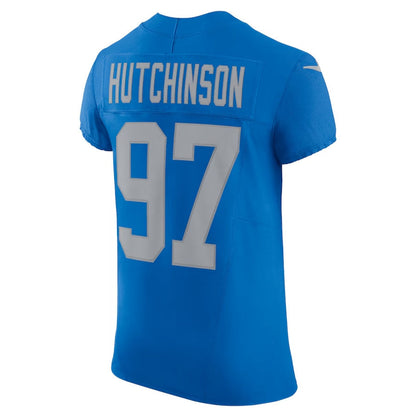 D.Lions #97 Aidan Hutchinson Blue Alternate Vapor F.U.S.E. Elite Stitched American Football Jerseys - Main View