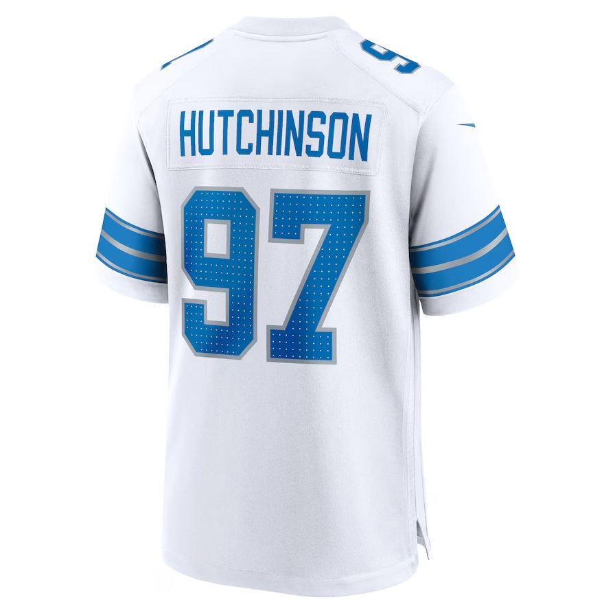 D.Lions #97 Aidan Hutchinson Game Jersey - White American Football Jerseys - Main View