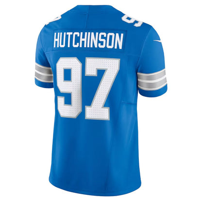 D.Lions #97 Aidan Hutchinson Vapor F.U.S.E. Limited Jersey - Blue American Football Jerseys - Main View