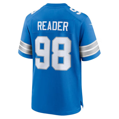D.Lions #98 D.J. Reader Team Game Jersey - Blue American Football Jerseys - Main View