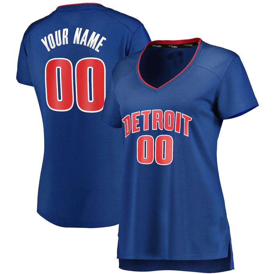 Custom D.Pistons Fanatics Branded Fast Break Jersey Royal Icon Edition American Stitched Basketball Jersey - Main View