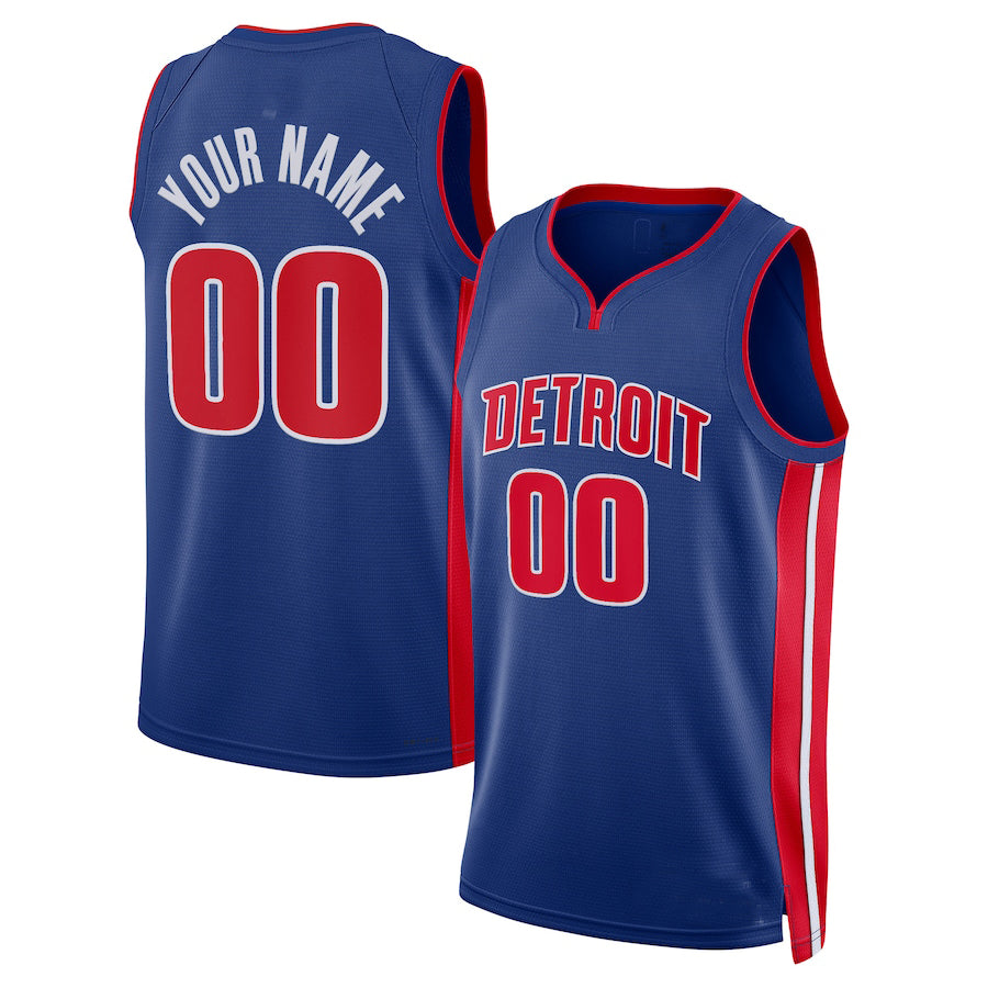 Custom D.Pistons 2021-22 Diamond Swingman Jersey Blue City Edition American Stitched Basketball Jersey - Main View