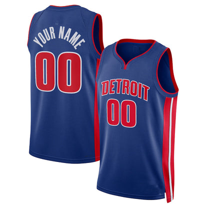 Custom D.Pistons 2021-22 Diamond Swingman Jersey Blue City Edition American Stitched Basketball Jersey - Main View