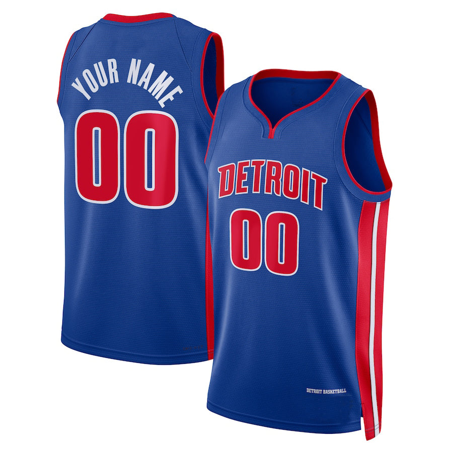 Custom D.Pistons Unisex 2022-23 Swingman  Blue City Edition American Stitched Basketball Jersey - Main View