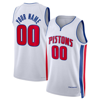 Custom D.Pistons Unisex 2022-23 Swingman Jersey White Association Edition American Stitched Basketball Jersey - Main View