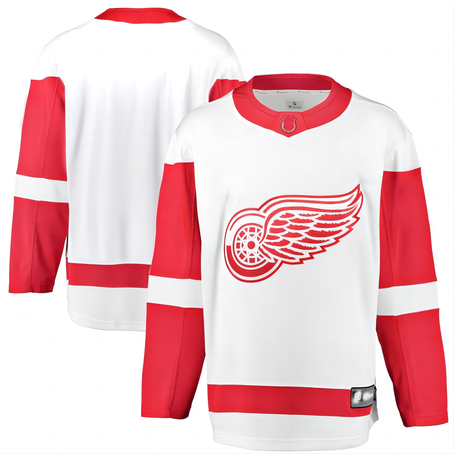 D.Red Wings Fanatics Branded Breakaway Away Jersey White Stitched American Hockey Jerseys - Main View