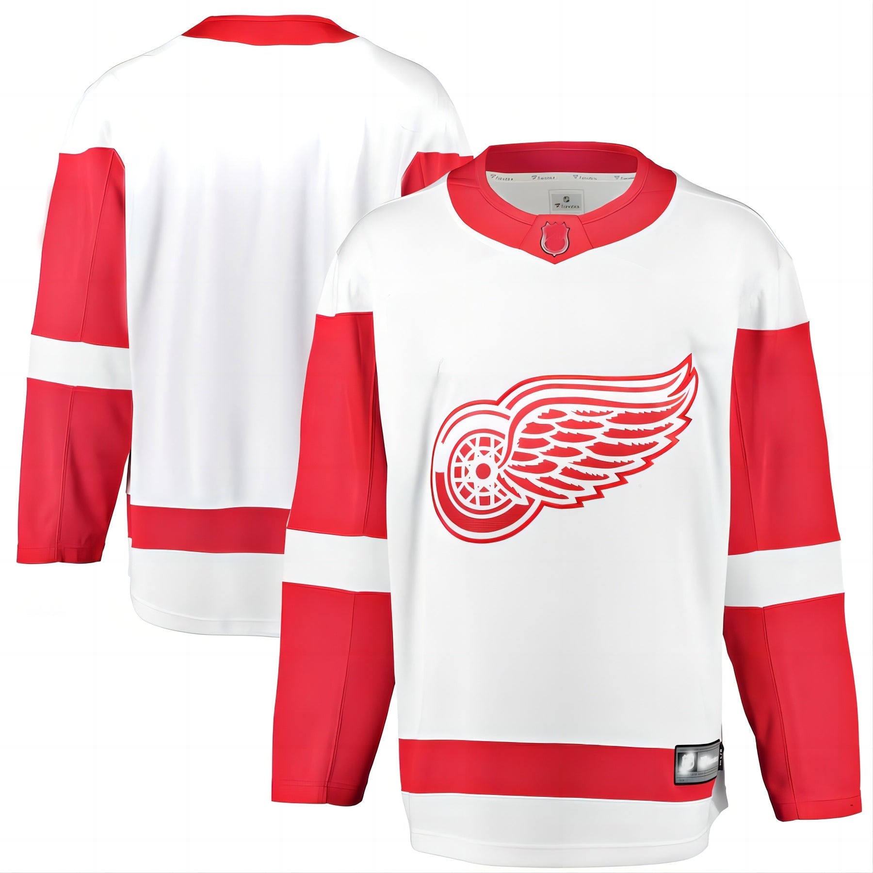 D.Red Wings Fanatics Branded Breakaway Away Jersey White Stitched American Hockey Jerseys - Main View