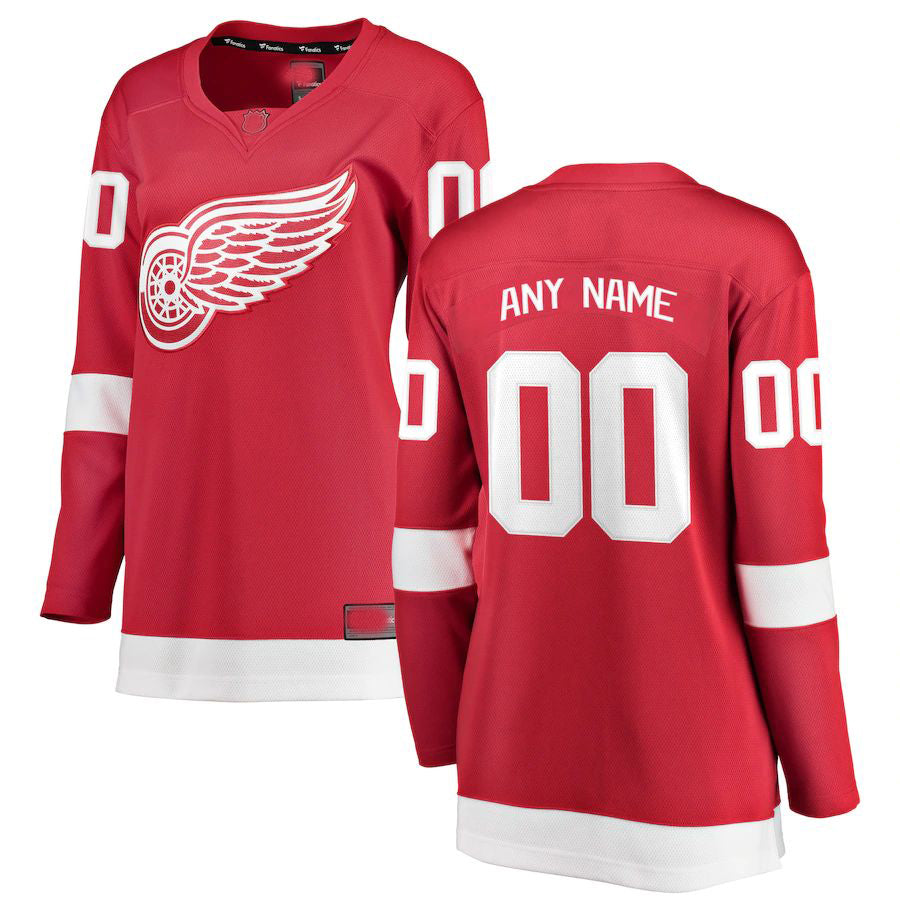 Custom D.Red Wings Fanatics Branded Home Breakaway Jersey Red Stitched American Hockey Jerseys - Main View