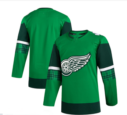 D.Red Wings 2023 St. Patrick's Day Primegreen Authentic Jersey - Kelly Green Stitched American Hockey Jerseys - Main View