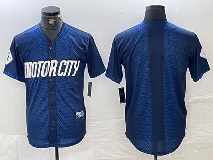 Detroit Tigers Blank 2024 Navy City Connect Cool Base Limited Stitched Baseball Jerseys - Main View