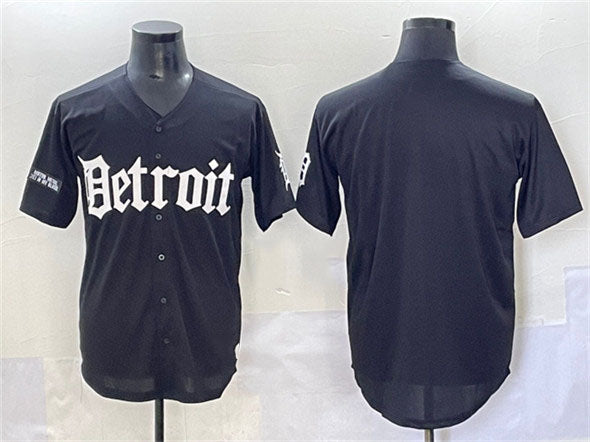 Detroit Tigers Blank Black 'Motor Gothic Edition' Vapor Premier Limited Stitched Baseball Jersey - Main View