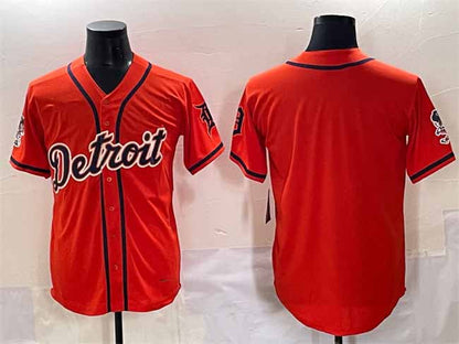 Detroit Tigers Blank Orange With Patch Vapor Premier Limited Stitched Baseball Jersey - Main View