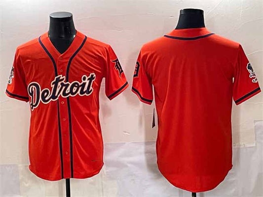 Detroit Tigers Blank Orange With Patch Vapor Premier Limited Stitched Baseball Jersey - Main View