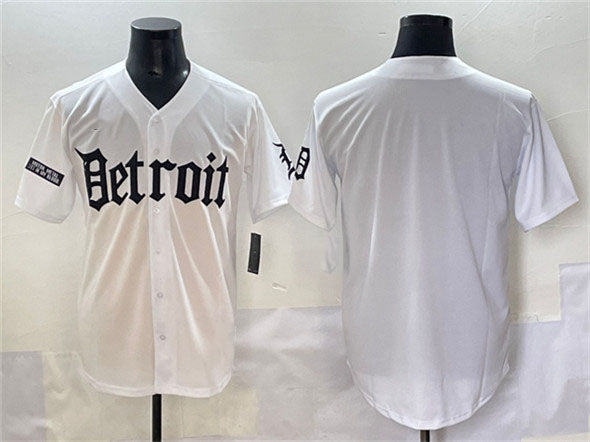 Detroit Tigers Blank White 'Motor Gothic Edition' Vapor Premier Limited Stitched Baseball Jersey - Main View