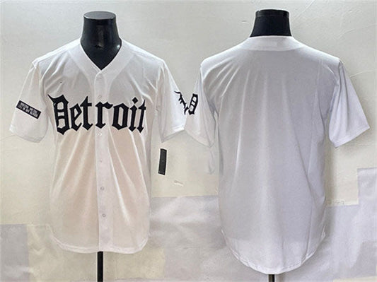 Detroit Tigers Blank White 'Motor Gothic Edition' Vapor Premier Limited Stitched Baseball Jersey - Main View