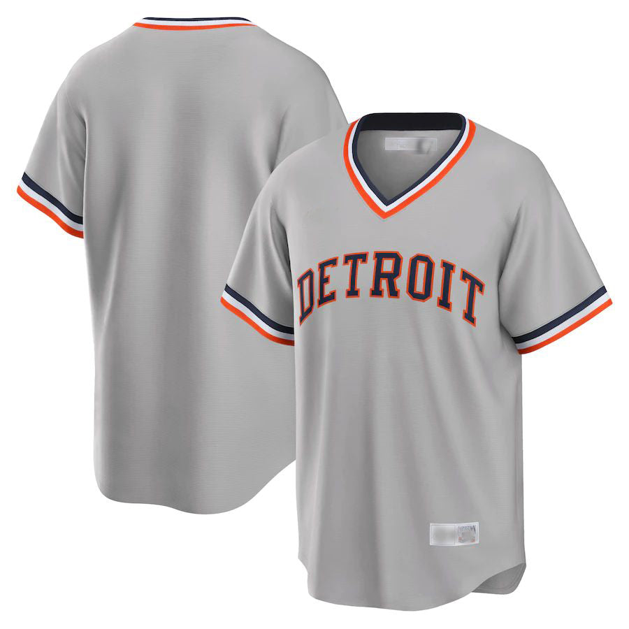 Detroit Tigers Gray Road Cooperstown Collection Team Jersey Baseball Jerseys - Main View